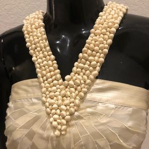 Catherine Malandrino cream colored silk dress